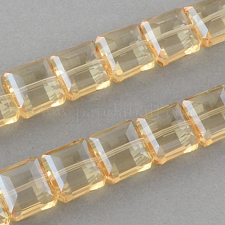 Galvanoplastie facettes en verre transparent perles brins EGLA-S087-01-1
