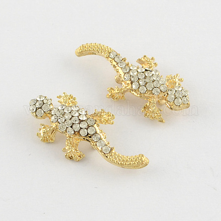 Gecko Alloy Grade A Rhinestone Beads ALRI-S076-01-1