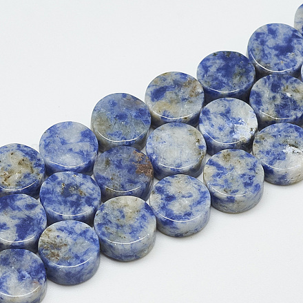 Fili di perle di diaspro macchia blu naturale G-T122-03M-1