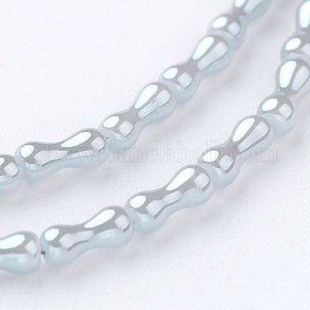 Perla osso lustro fili di perle di vetro placcato EGLA-J136-PL01-1