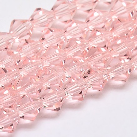 Chapelets de perles en verre bicone d'imitation de cristal autrichien GLAA-F029-4x4mm-15-1