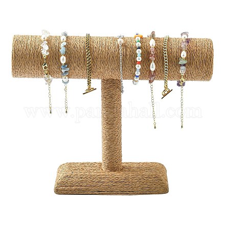 T bar corde de paille bracelet / bracelet présentoirs BDIS-N019-03-1