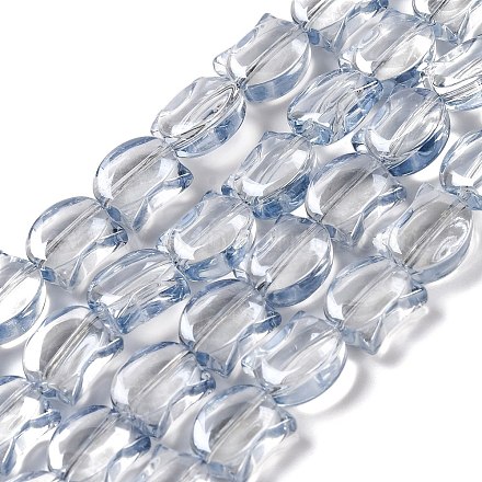 Chapelets de perles en verre électroplaqué&nbsp;EGLA-Q128-07A-AB05-1