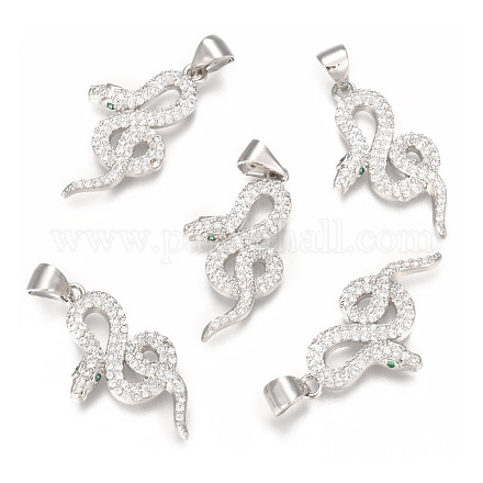 Латунные микропаве прозрачные подвески с фианитом ZIRC-S061-163P-1