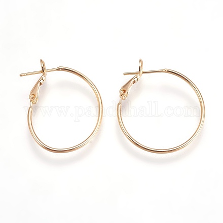 Brass Hoop Earrings EJEW-P160-03G-NF-1