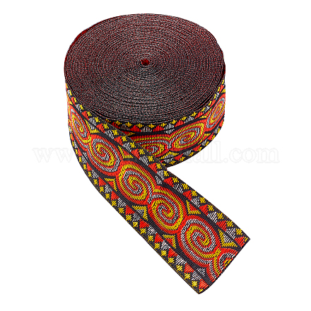 Ethnic style Embroidery Polyester Ribbons OCOR-WH0063-31-1