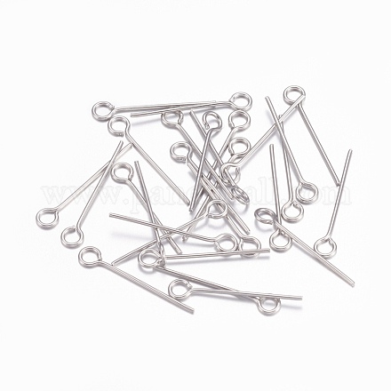304 Stainless Steel Eye Pins STAS-O105-01P-0.6x18mm-1