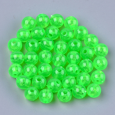 Perles en plastique transparentes X-KY-T005-6mm-636-1