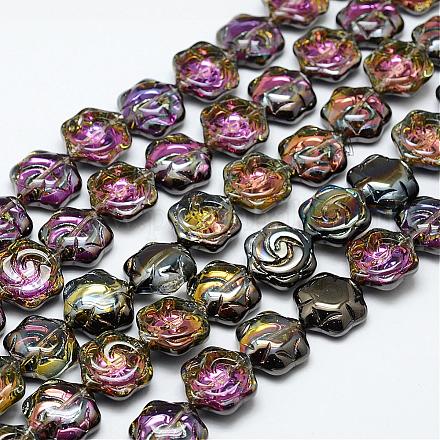 Electroplate Glass Beads Strands EGLA-P021-A01-1