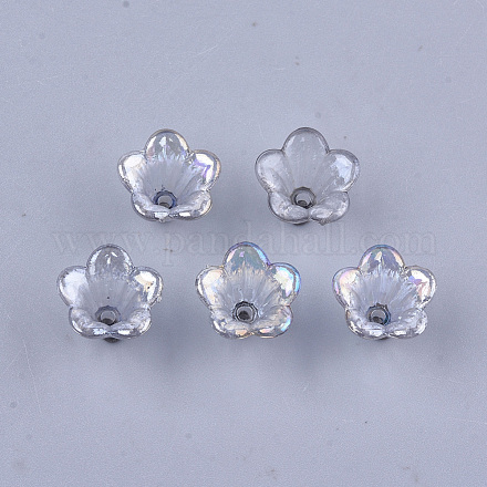 Transparentes bouchons acrylique de perles TACR-T007-04F-1
