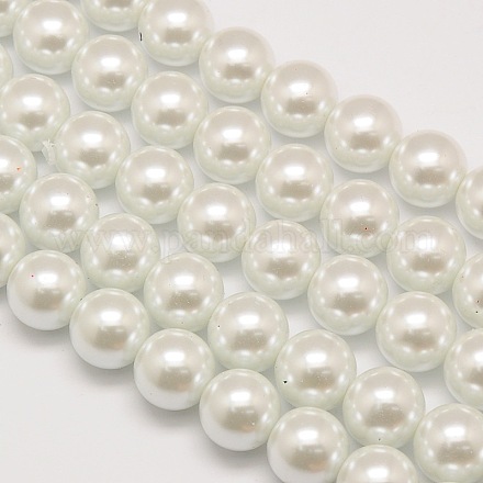 Dyed Glass Pearl Round Bead Strands X-HY-A002-12mm-RB001-1