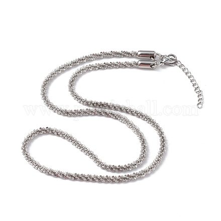 304 collana a catena in corda d'osso in acciaio inossidabile per donna NJEW-I121-01C-P-1