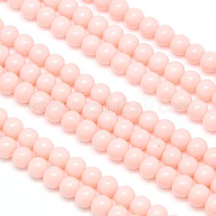 Eco-Friendly Round Baking Paint Glass Beads Strands HY-A003-4mm-RV12-1