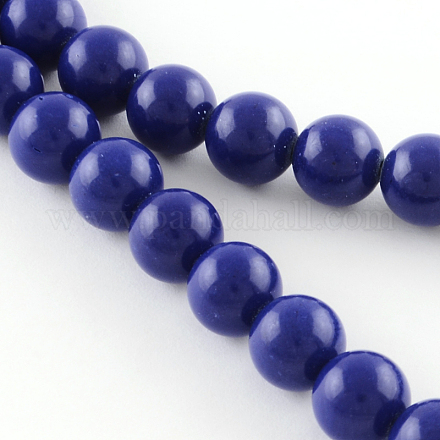 Dyed Synthetical Gemstone Round Bead Strands G-Q939-01D-02-1