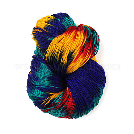 アクリル繊維単糸  織り用  編み物とかぎ針編み  セグメント染め  カラフル  4mm PW-WG33478-17-1