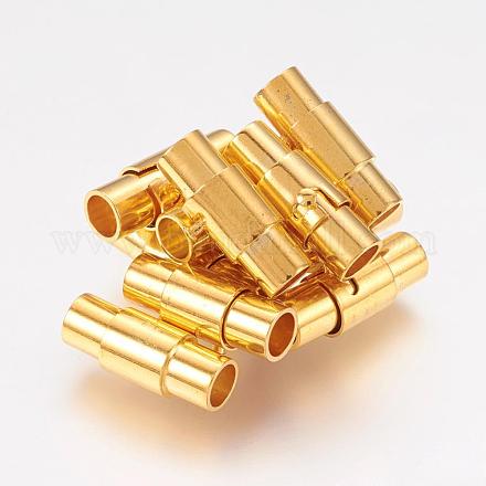 Brass Locking Tube Magnetic Clasps MC078-G-1
