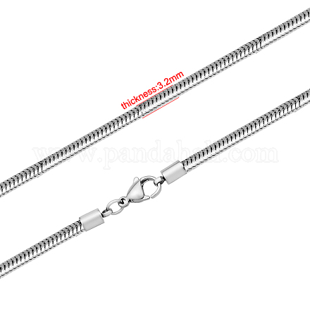 Colliers avec chaîne de serpent en 316 acier inoxydable NJEW-M176-30-B-1