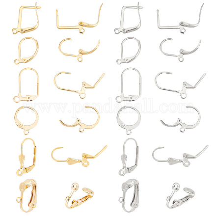 Unicraftale 72 pièces 12 styles 304 accessoires de boucles d'oreilles en acier inoxydable STAS-UN0051-62-1