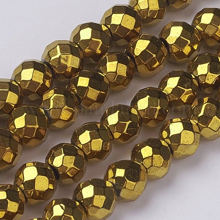 Chapelets de perles en hématite synthétique sans magnétiques X-G-G092-6mm-1-1