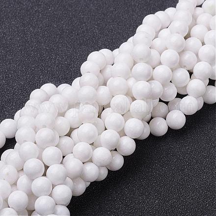 Chapelets de perles rondes en jade de Mashan naturelle G-D263-6mm-XS01-1