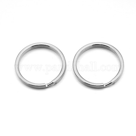 Original Color 304 Stainless Steel Split Key Ring Clasps for Keychain Making STAS-E083-17P-1