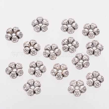 Charms del corazón del estilo tibetano entrepiezas de plata de los abalorios AC0752-NF-1