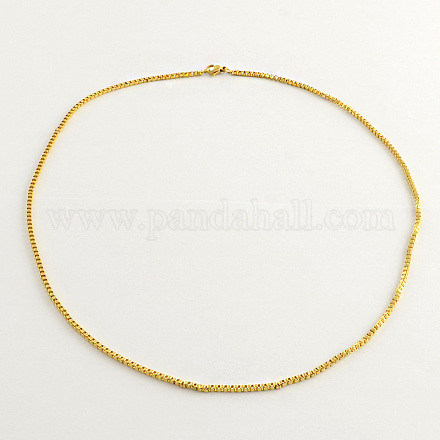 304 Stainless Steel Box Chain Necklaces X-NJEW-R223-01-1