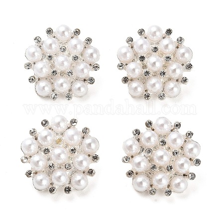 Bottoni con gambo in perla di plastica in lega BUTT-XCP0001-11-1