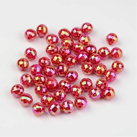 Facettierte bunte umweltfreundliche runde Perlen aus Polystyrolacryl SACR-K001-6mm-6-1