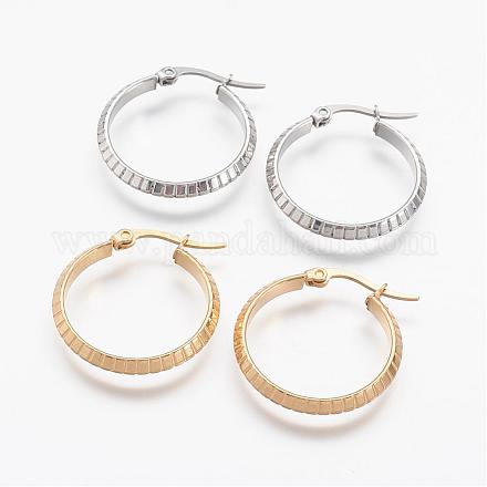 304 Stainless Steel Hoop Earrings EJEW-N0039-18-1