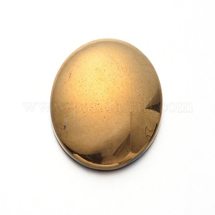 Electroplating Non-Magnetic Synthetic Hematite Oval Cabochons G-P079-08C-1