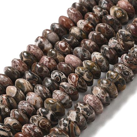 Chapelets de perles de jaspe en peau de léopard naturel G-Z030-A07-01-1