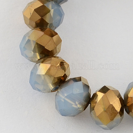 Electroplated Imitation Jade Glass Bead Strands GR14MMY-13C-1