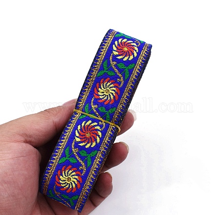 6.5M Ethnic Style Flat Embroidery Polyester Ribbons PW-WG60825-10-1