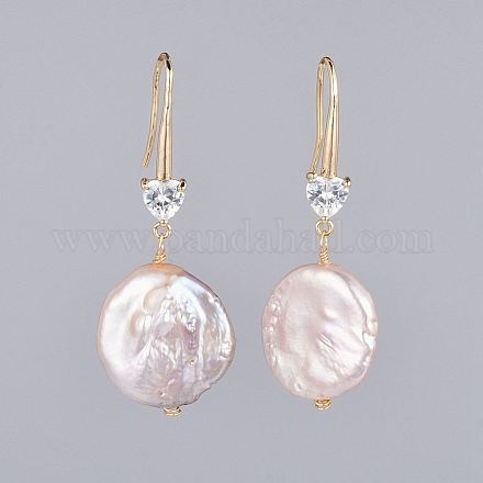 Pendientes colgantes de perlas keshi de perlas barrocas naturales EJEW-JE03419-1