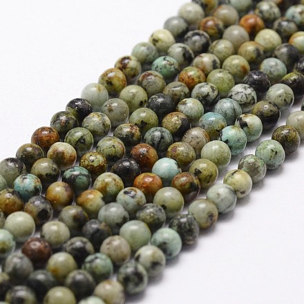 Fili di perle naturali di turchese africano (diaspro) X-G-D840-90-6mm-1