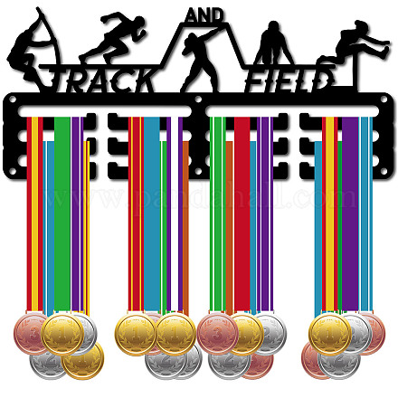 Support mural d'affichage de support de cintre de médaille de fer de thème de sports ODIS-WH0055-094-1