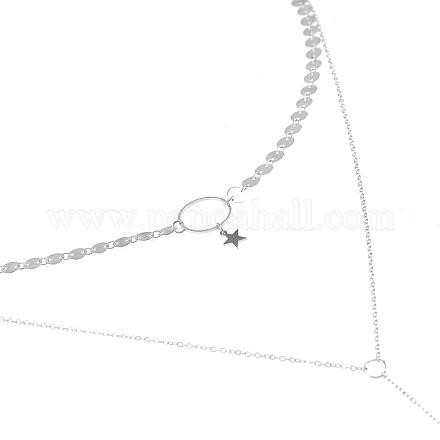 Латунь двухуровневый ожерелья NJEW-N0065-088S-1