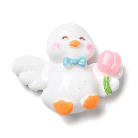 Cute Duck Opaque Resin Cabochons RESI-L038-07P-06-1