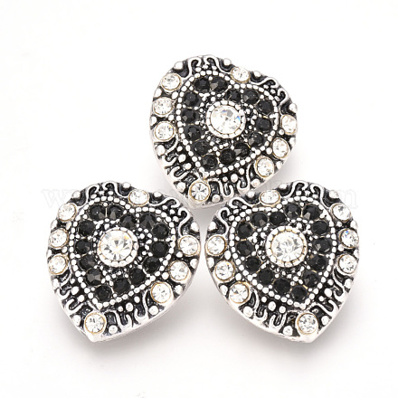 Alloy Rhinestone Snap Buttons SNAP-T001-110-1