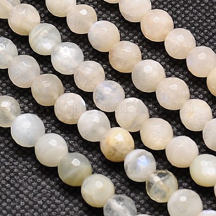 Natural White Moonstone Beads Strands G-G549-6mm-01-1
