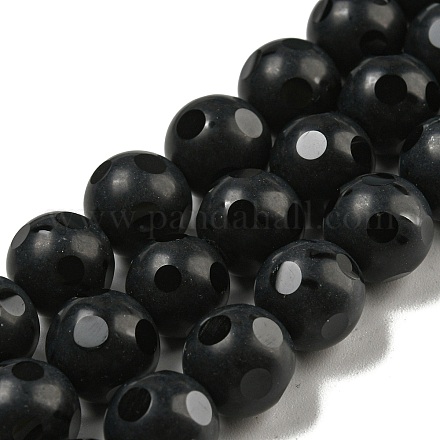 Natürliche schwarze Onyxperlenstränge G-L271-02-10mm-1