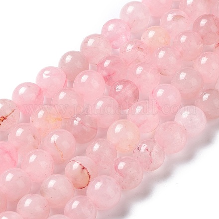 Hebras de cuentas teñidas de cuarzo rosa natural G-B046-07-6MM-1