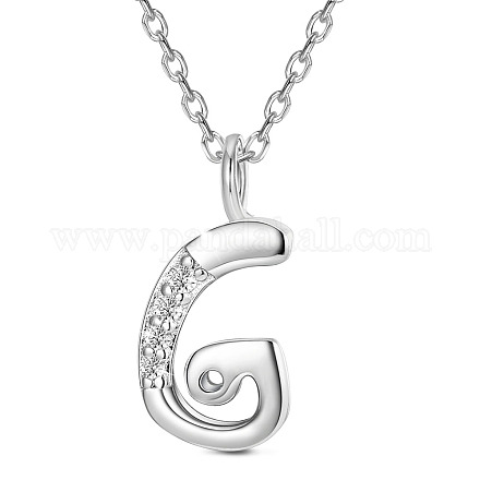 SHEGRACE Rhodium Plated 925 Sterling Silver Initial Pendant Necklaces JN903A-1
