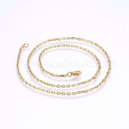 304 Stainless Steel Cable Chain Necklaces NJEW-P226-01G-01-1