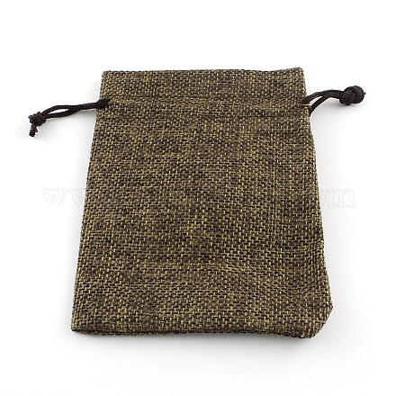 ポリエステル模造黄麻布包装袋巾着袋  シエナ  12x9cm X-ABAG-R005-9x12-05-1