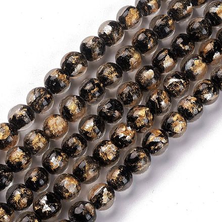 Chapelets de perles vernissées de sable d'or manuels LAMP-C010-01B-1