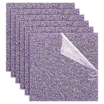透明アクリル板  グリッターパウダー付き  正方形  紫色のメディア  150x150x2.8~3mm DIY-WH0449-80B-1