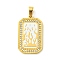 Ion Plating(IP) 304 Stainless Steel Pendants, with Enamel and Rhinestone, Rectangle with Tarot Charm, Real 18K Gold Plated, White, 32x19.5x2mm, Hole: 6.5x4mm