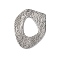 304 Stainless Steel Pendants, Textured, Irregular Oval Charm, Antique Silver, 32.5x24x1mm, Hole: 1.5mm